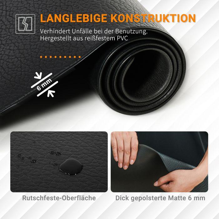 Produktbild Swisshandel24 Bodenschutzmatte für Fitnessgeräte Bodenmatte Unterlegmatte Matte PVC Schwarz 180 x 90 x 0,6 cm (0.60 cm)