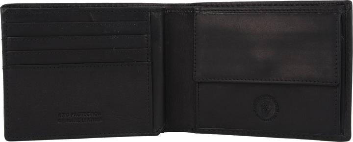 Actual product image Greenburry Pure Black wallet RFID protection leather 13 cm