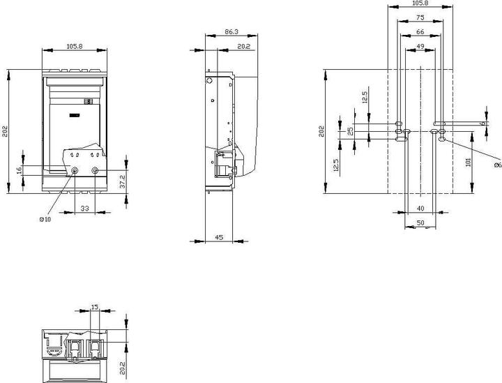 Image du produit Siemens Interrupteur-sectionneur à fusibles NH00 160 A