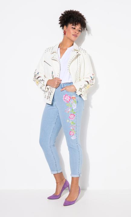 Produktbild Miamoda Mom-Jeans, seitlicher Blütendruck, 5-Pocket (56)