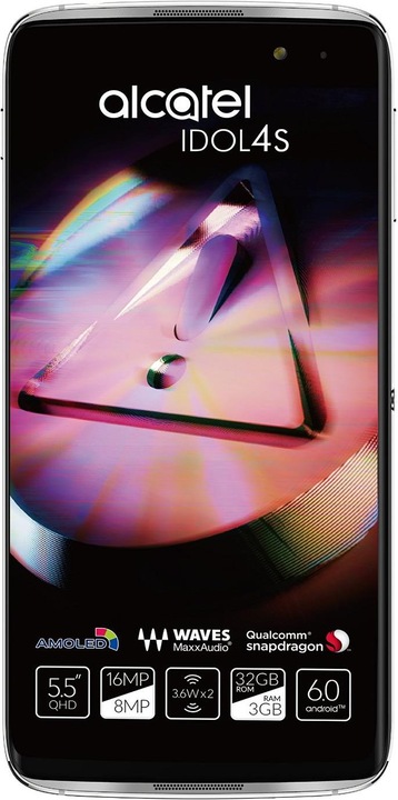 Productafbeelding Alcatel Idol 4s (32 GB, Metaal Zilver, 5.50", Hybride dubbele SIM, 16 Mpx, 4G)