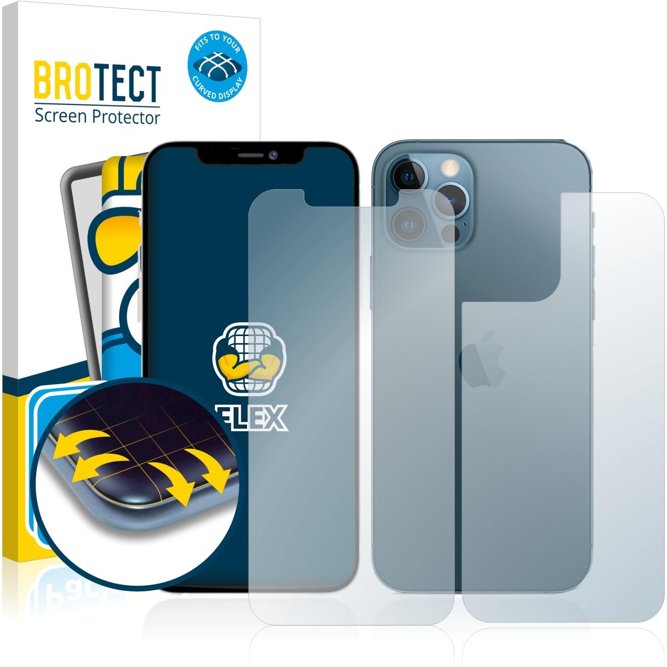 BROTECT Full-Cover Displayschutz (2 Stück, Apple iPhone 12 Pro Max), Smartphone Schutzfolie, Transparent