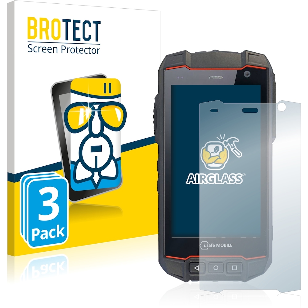 BROTECT AirGlass Panzerglasfolie (3 Stück, V21 5g), Smartphone Schutzfolie, Transparent