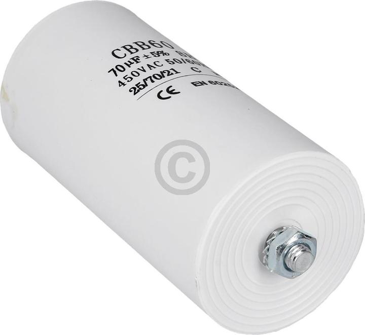 Produktbild Europart Kondensator 70µF 450V universal mit Steckfahnen Befestigungsschraube CBB60