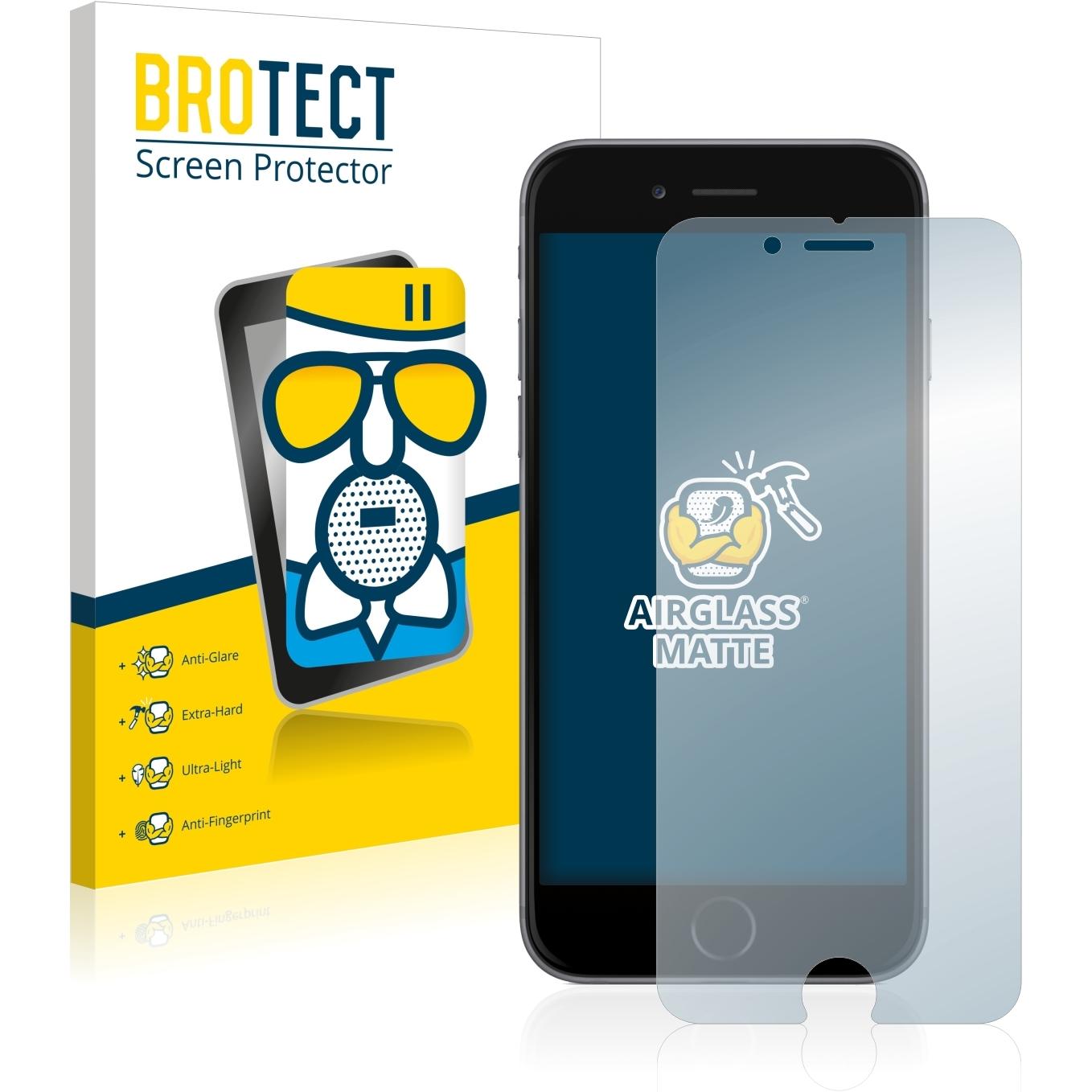 BROTECT AirGlass Panzerglasfolie Matt (1 Stück, Apple iPhone 6s), Smartphone Schutzfolie, Grau