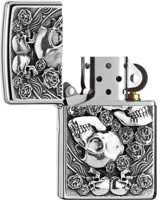 Actual product image Zippo Skull and Roses
