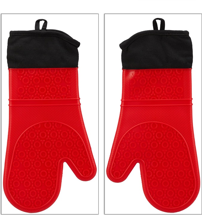 Actual product image Relaxdays Silicone Oven Gloves (Cotton, Silicone)
