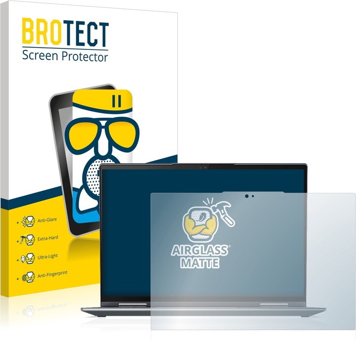 Productafbeelding BROTECT AirGlass Matte kogelwerende glasfolie (1 Stuk, Lenovo ThinkPad X1 Yoga (7e gen.))