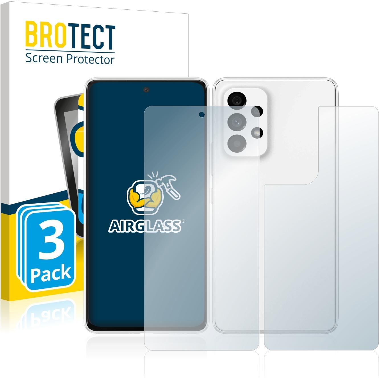 BROTECT AirGlass Panzerglasfolie (3 Stück, Samsung Galaxy A53 5G), Smartphone Schutzfolie, Transparent