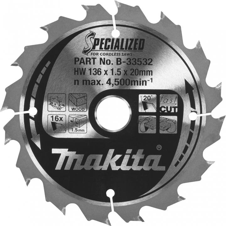 Image du produit Makita Lame de scie circulaire SPÉCIALISÉE 136