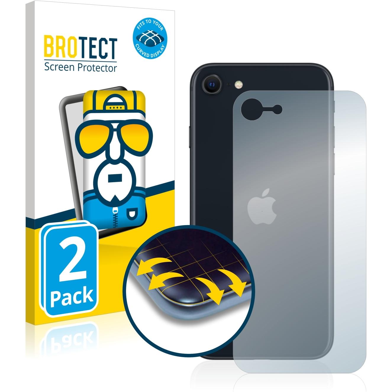 BROTECT Full-Cover Displayschutz (2 Stück, Apple iPhone SE), Smartphone Schutzfolie, Transparent