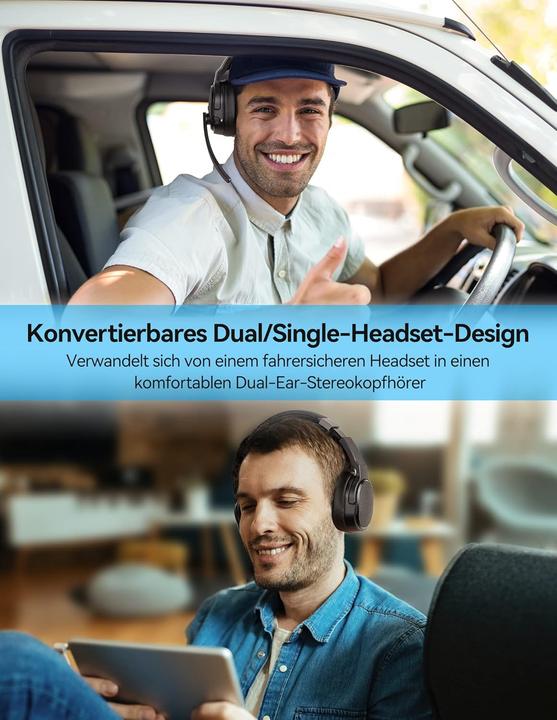 Produktbild Tecknet Bluetooth-Headset mit Mikrofon und Noise Cancelling (Kabellos, USB-C)