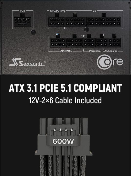 Immagine prodotto Seasonic Core GX-850-V2 850W ATX3.1 nero (850 W)