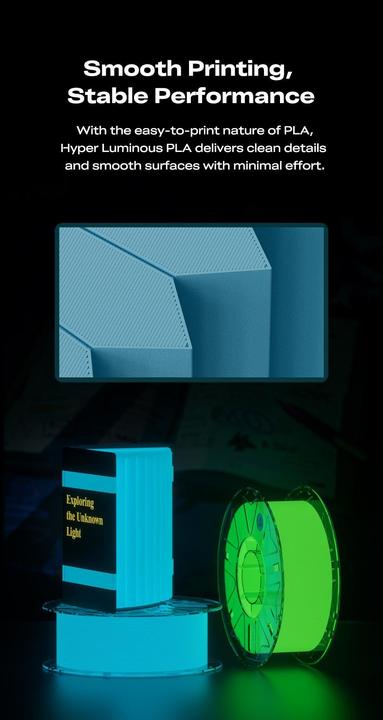 Produktbild Creality Filament PLA Luminous Blau 1.7 mm 1.29 kg (PLA, 1290 g)