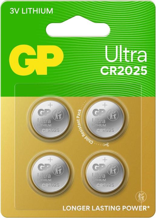 Produktbild GP Batteries 4 GP Knopfzellen CR2025 3,0 V (1 Stk., CR2025, 145 mAh)