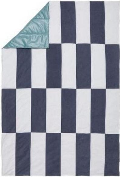 Urbanara Picknickdecke Tamina 180 x 120 cm - Blaugrau / Naturweiss