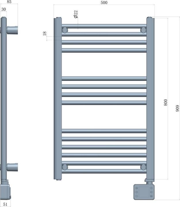 Actual product image Adler LED Electric Bathroom Radiator | AD 7824 | Radiator | 600 W | White | IP24 (600 W)