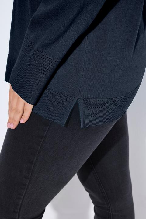 Produktbild Ulla Popken Rollkragenpullover, breite Rippbündchen, Langarm (50, 52)