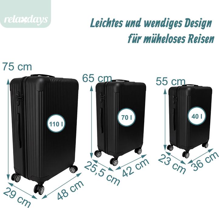 Image du produit Relaxdays Ensemble 3 valises (110 l)