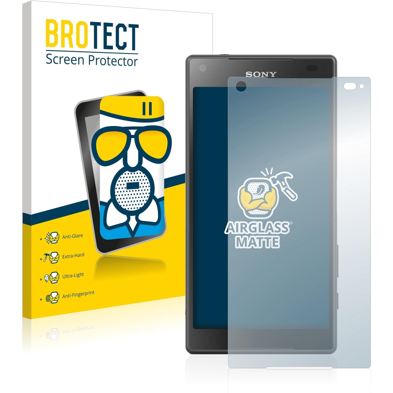 BROTECT AirGlass Panzerglasfolie Matt (1 Stück, Sony Xperia Z5 Compact), Smartphone Schutzfolie, Grau