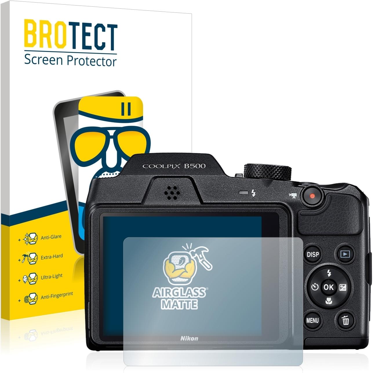 BROTECT AirGlass Panzerglasfolie Matt (Displayschutz, Coolpix B500), Kameraschutz