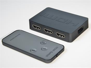 Produktbild PremiumCord HDMI switch 3:1 plastovÃ½,dÃ¡lkovÃ© ovl.