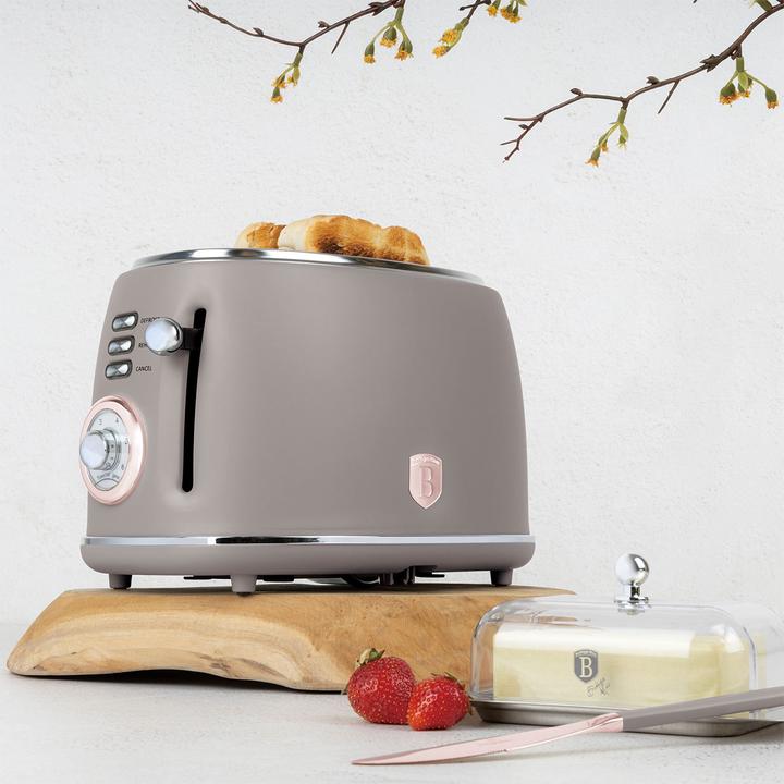 Actual product image BerlingerHaus Design toaster with 6 toasting levels, taupe