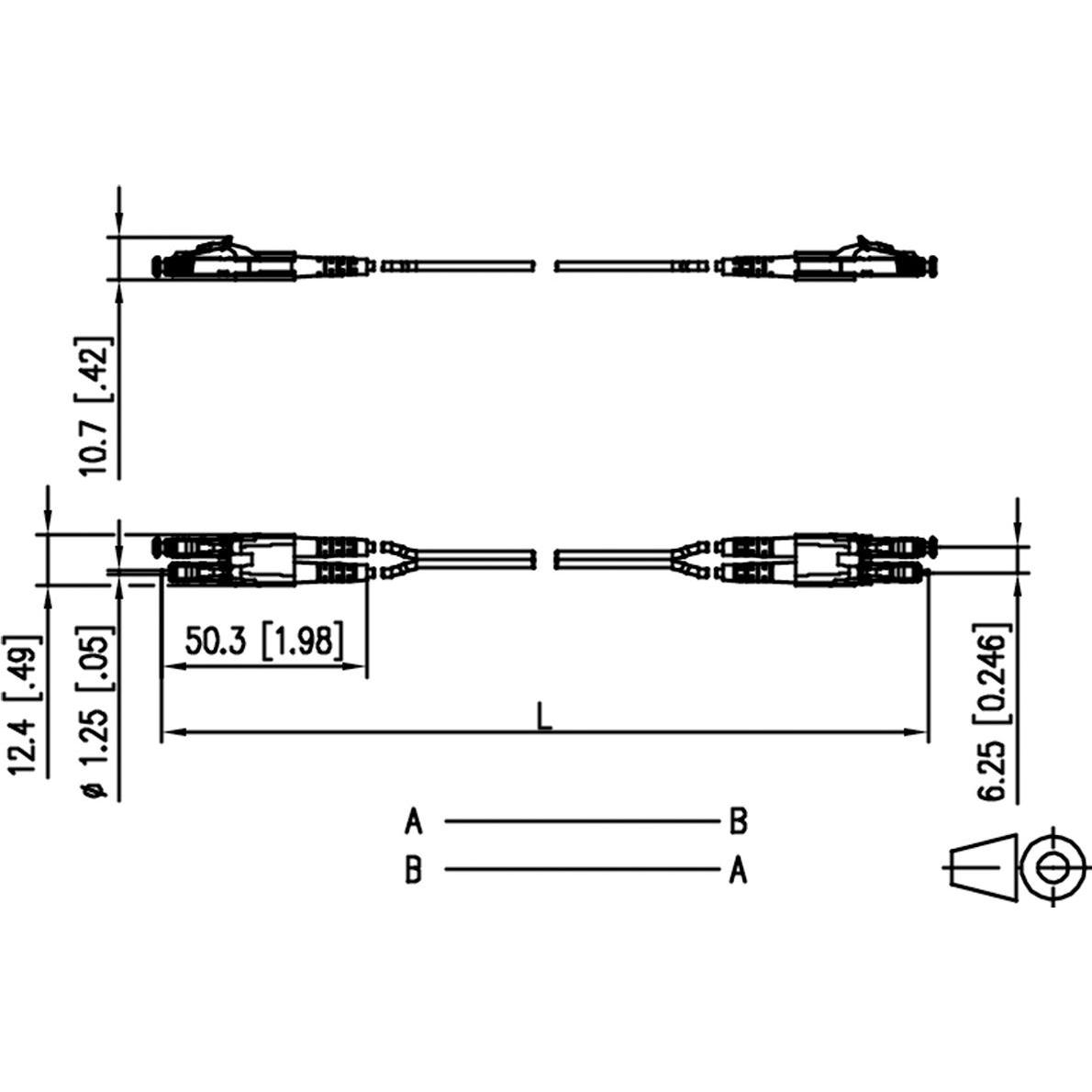 Thumbnail - Metz Connect 151P1JOJO10E. Kabellänge: 1 m, Lichtleitertyp: OS2, Anschluss 1: 2x LC, Anschluss 2: 2x (UTP, CAT8.2, 1 m),...