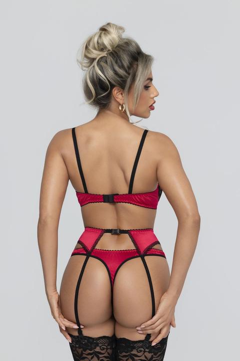 Produktbild Christine Le Duc Christine 3teiliges Set Offener BH & Schrittfreier Slip Gush (M)