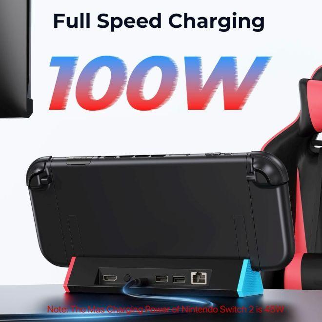Image du produit MU Classic Nintendo Switch 2 Dock S3 Max HDMI Dockingstation mit USB-C, USB-A und LAN (Switch 2)