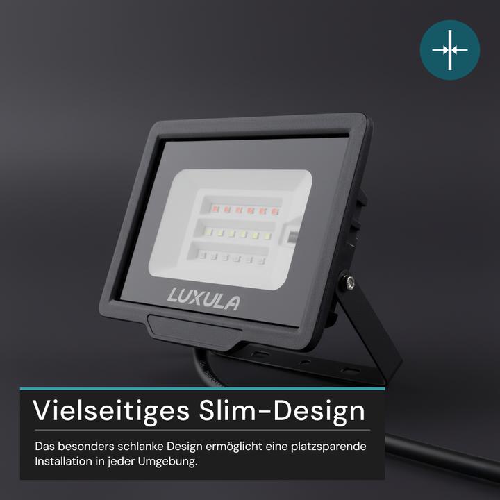 Produktbild Luxula RGB LED-Fluter LX400181, 20W, IP65, schwarz, mit Fernbedienung (IP65)