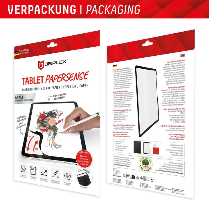 Produktbild Displex Tablet Papersense, Tablet Paper Feeling Schutzfolie (1 Stk., Apple iPad Pro 11 2024)