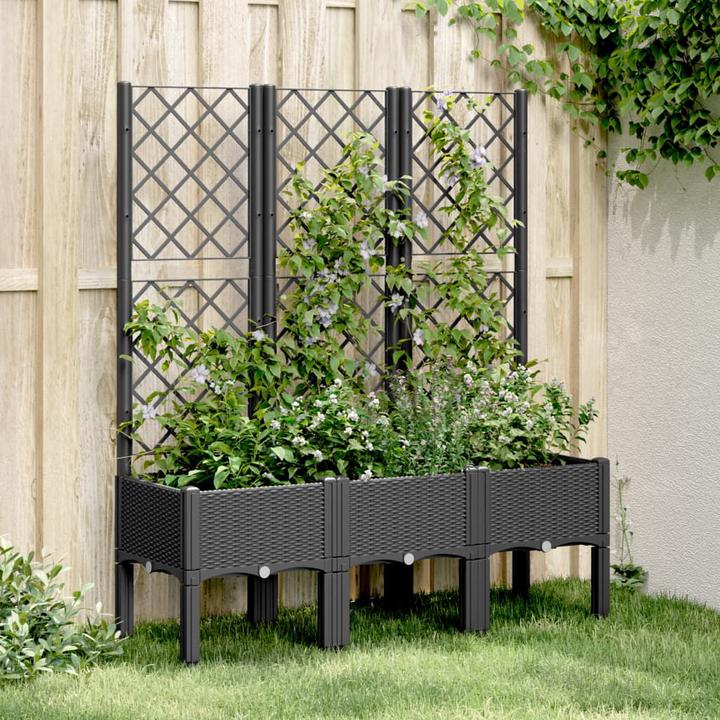 Image du produit vidaXL Bac à plantes avec treillis PP