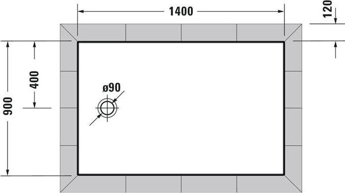 Produktbild Duravit Rechteck-Duschwanne TEMPANO mit Antislip 1400x900x45mm weiss