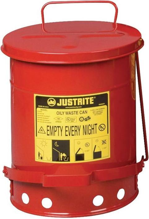 Justrite Contenitore di sicurezza per lo smaltimento in lamiera d'acciaio