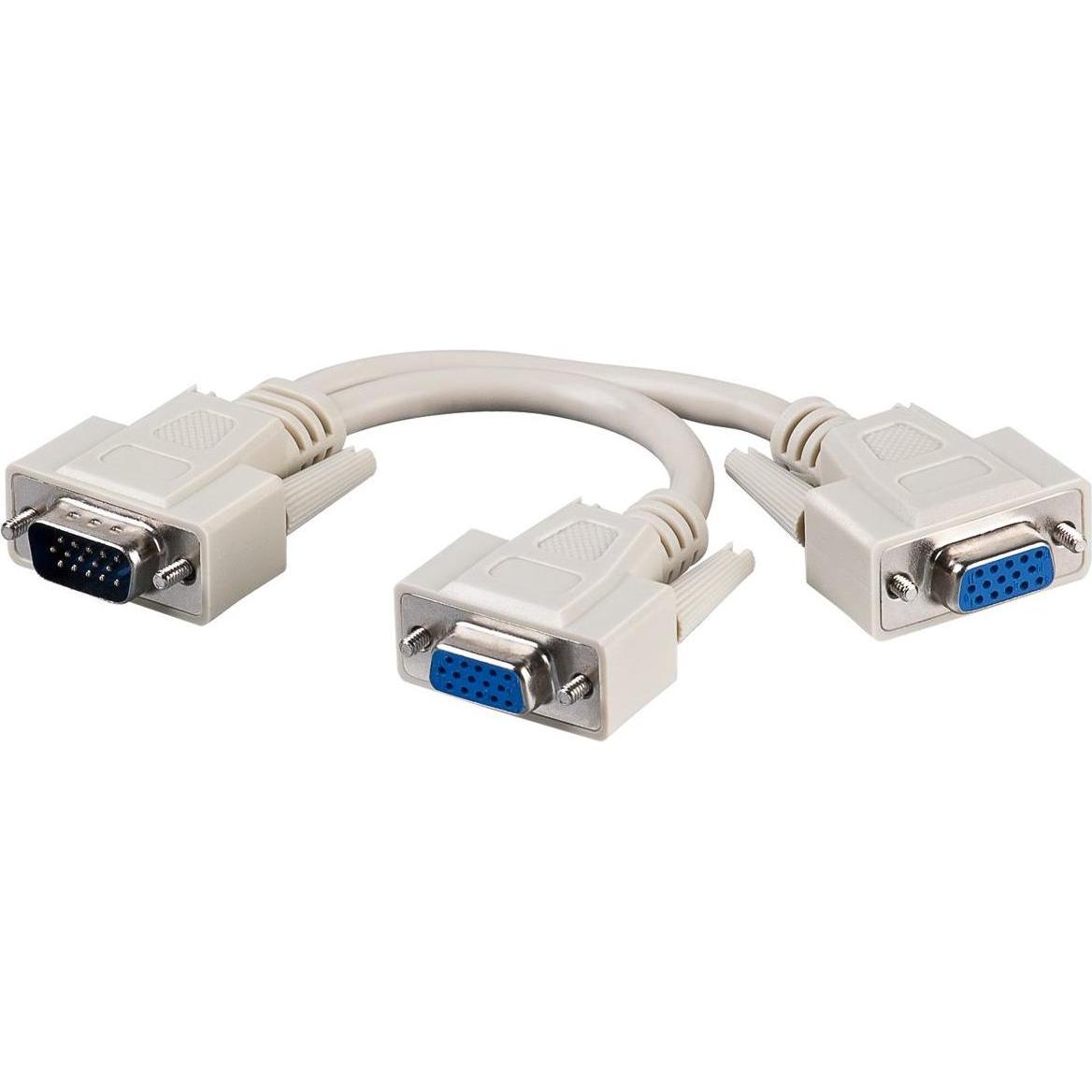 MicroConnect VGA Y-splitter 1 a 2, passivo (0.30 m), Cavo video, Grigio