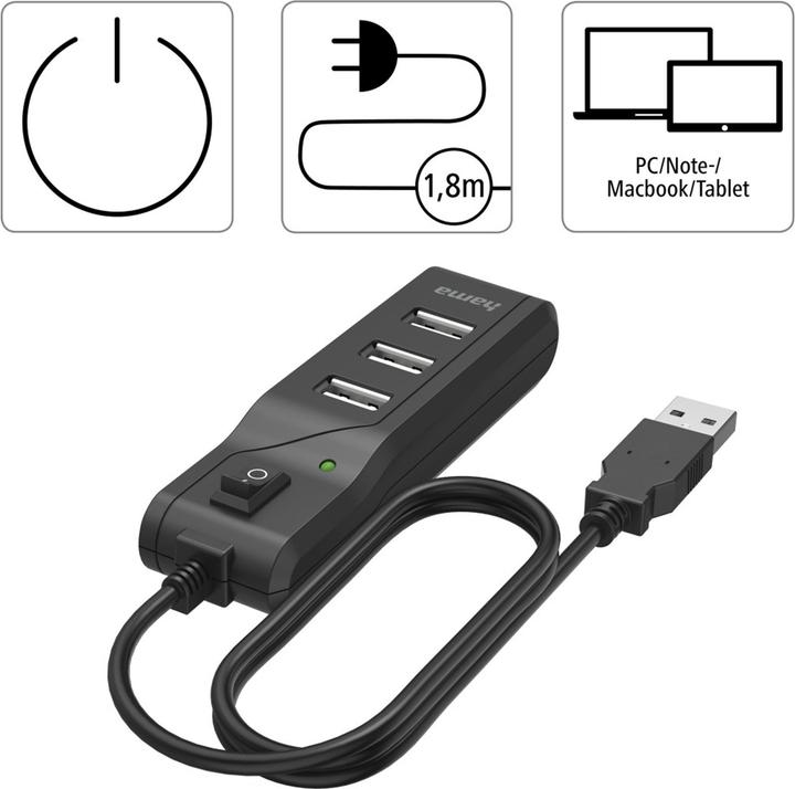 Produktbild Hama 4 in 1 (USB-A, 4 Ports)