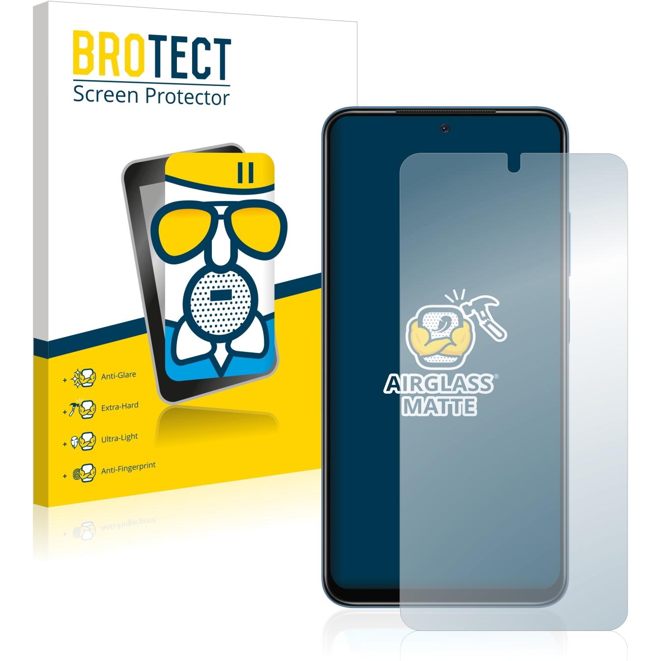 BROTECT AirGlass Panzerglasfolie Matt (1 Stück, Xiaomi Redmi Note 11S), Smartphone Schutzfolie, Grau