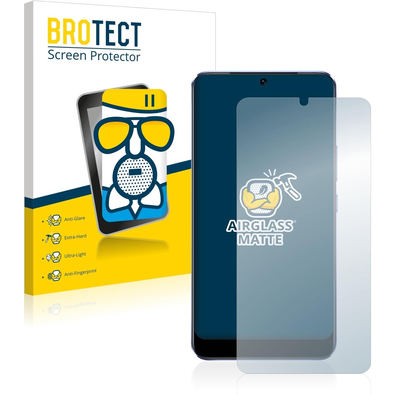 BROTECT AirGlass Panzerglasfolie Matt (1 Stück, Vivo V21), Smartphone Schutzfolie, Grau