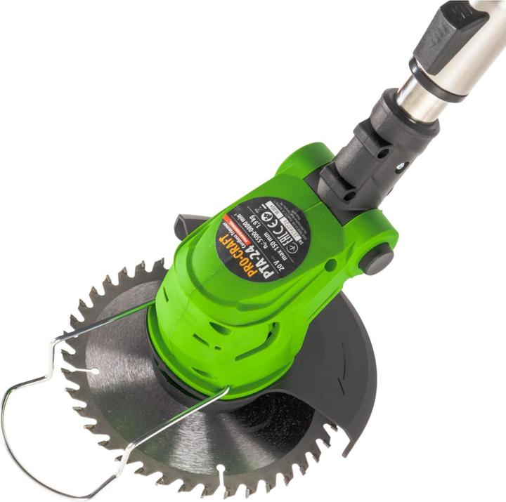 Produktbild Procraft PTA24 Akku Trimmer 20 V 150 mm + 2x Akku 2,0 Ah + Ladegerät (Kunststoffmesser, Metallschneideblatt)