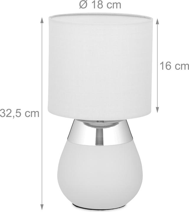 Image du produit Relaxdays Lampe de chevet tactile, réglable (E14)