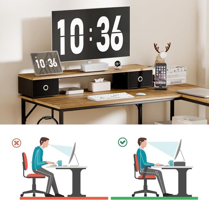 Produktbild Mondeer Scrivania Angolare a Forma di L (120 x 90 x 90 cm)