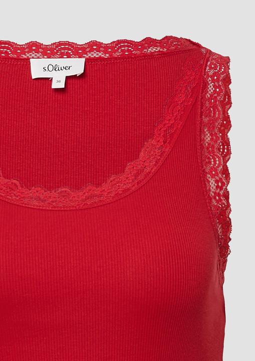 Actual product image S.Oliver T-Shirt Geripptes Slim-Fit-Tanktop mit Spitze (34)