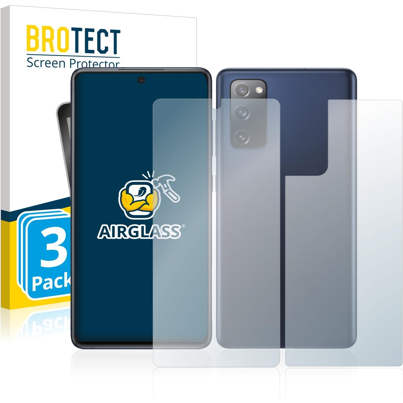 BROTECT AirGlass Panzerglasfolie (3 Stück, Samsung Galaxy S20 FE 5G), Smartphone Schutzfolie, Transparent