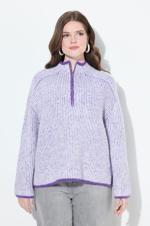 Image du produit Ulla Popken Pull camionneur à manches longues, motif à rayures (58)