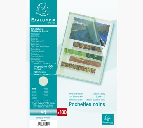 Immagine prodotto Exacompta Copertina trasparente A4, 100 pezzi, verde (A4, 100x)