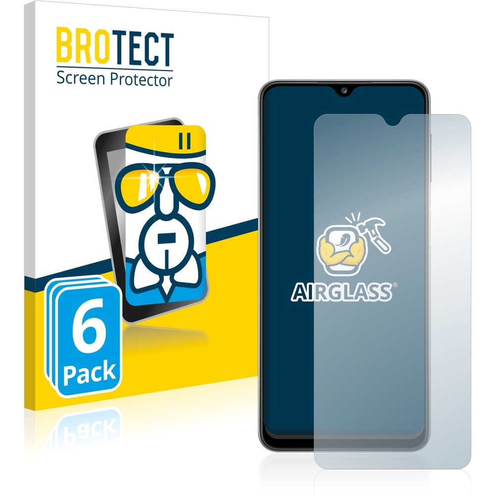 BROTECT AirGlass Panzerglasfolie (6 Stück, Galaxy A32), Smartphone Schutzfolie, Transparent