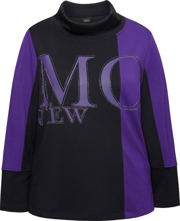 Actual product image Ulla Popken Rhinestone Graphic Lettering Sweatshirt (56)