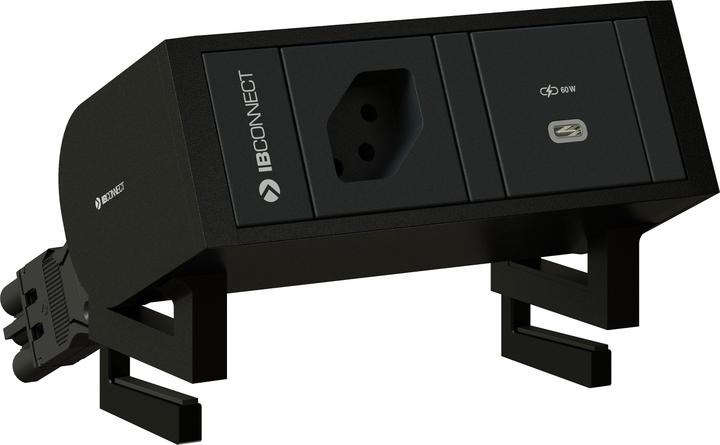 Actual product image IB Connect SUPRA power strip black 1x type 13 1x USB-C 60W (1x, USB-C)