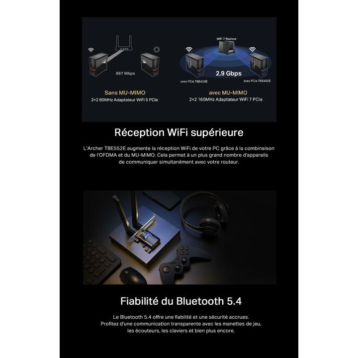 Produktbild TP-Link WRL ADAPTER 6500MBPS WI-FI 7/ARCHER TBE400E (Mini PCI Express)